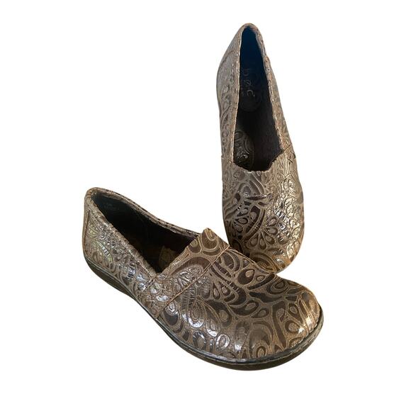 B.O.C Shoes - b.o.c. Peggy brown tooled leather slip on loafer